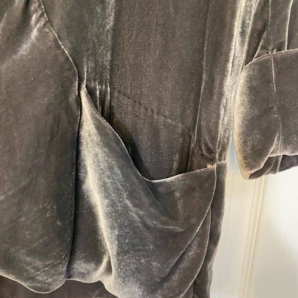 Wilfred Velvet Open Front Jacket 0 grey Viscose Silk 3/4 rolled sleeves career - Picture 7 of 16